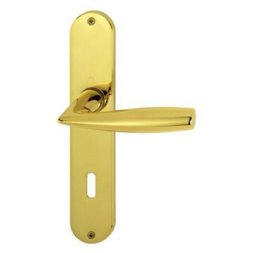 HOPPE Vitória Langschild-Garnitur M1515/302 - F1 Messing poliert - Ovalbart