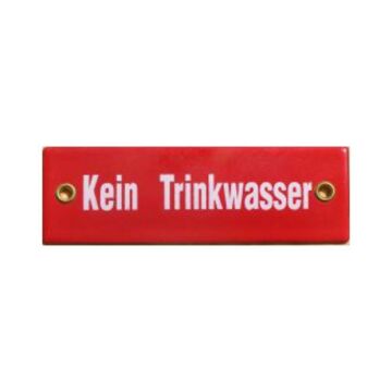Münder-Email Schild - "Kein Trinkwasser"