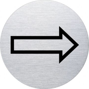 Ofform Edelstahlschild - Pfeil nach rechts