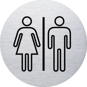 Ofform Edelstahlschild - Frau / Mann