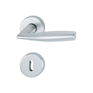 HOPPE Vitória Rosetten-Garnitur - F1 Aluminium Natur - Ovalbart