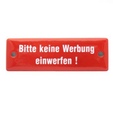 Münder-Email Schild - "Bitte keine Werbung einwerfen!"