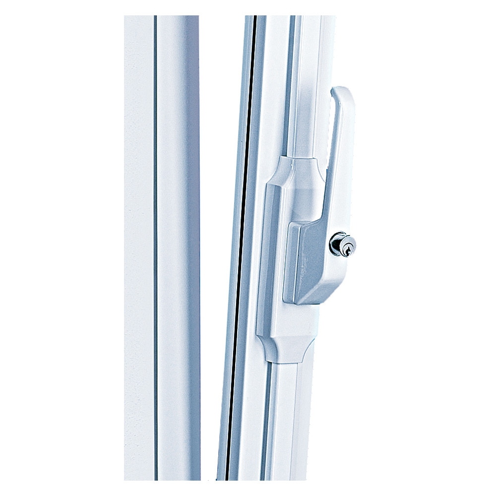 ► IKON Fensterstangenverschluss -weiß-verschiedenschliessend-3000 mm (2 Stangen) mit verschließbarem Griff