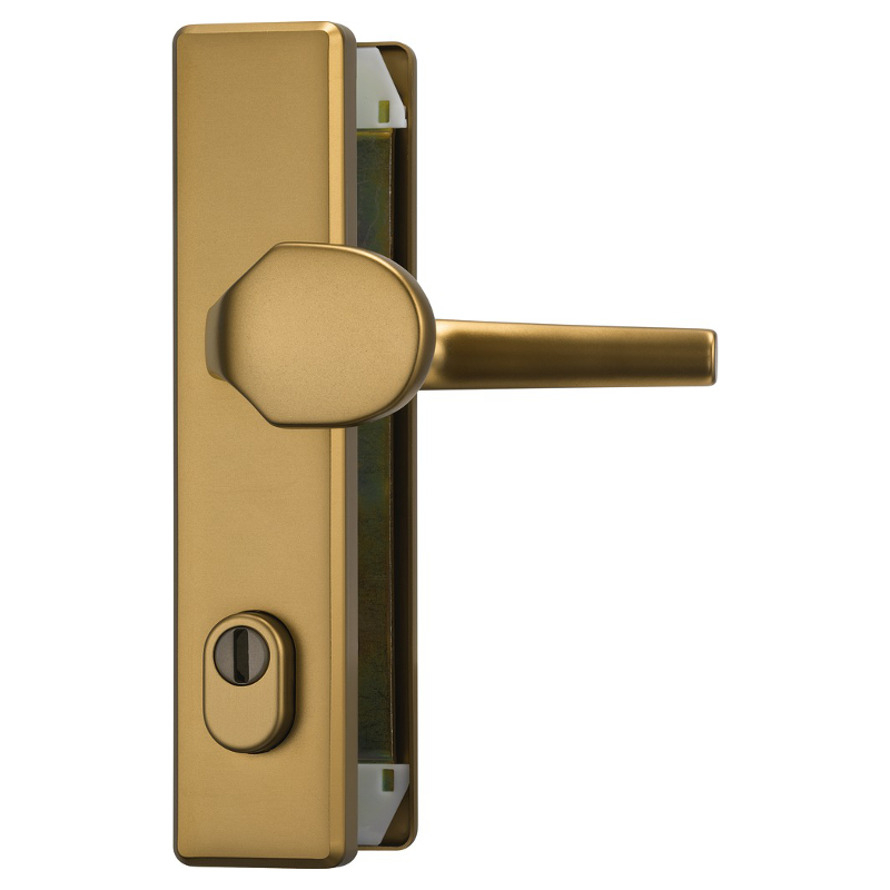 ► ABUS Schutzbeschlag HLZS814 - kantige Form-Klinke-Knauf-bronze für Hauseingangstüren