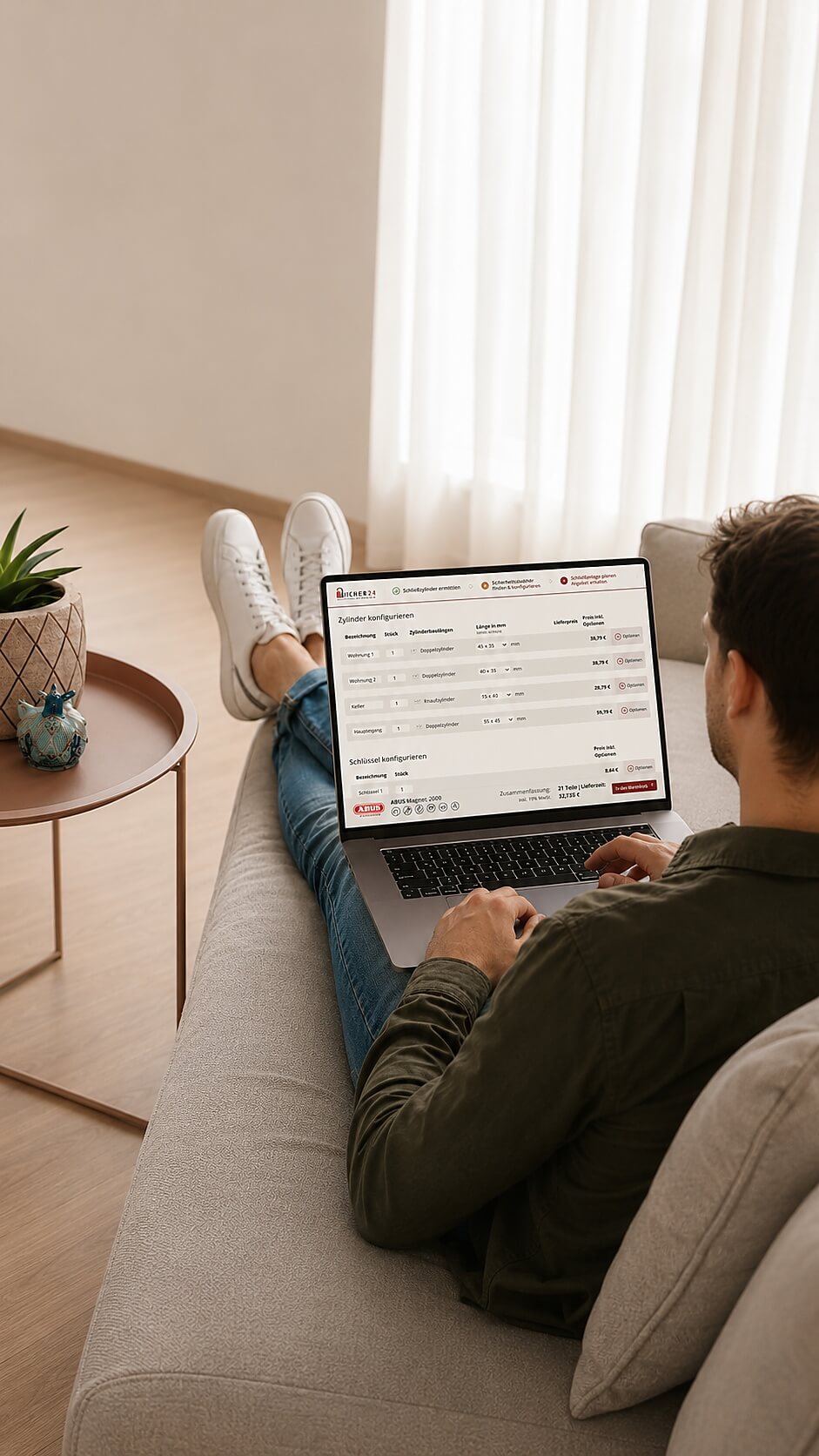 Schlie&szlig;anlagen-Konfigurator auf einem Laptop